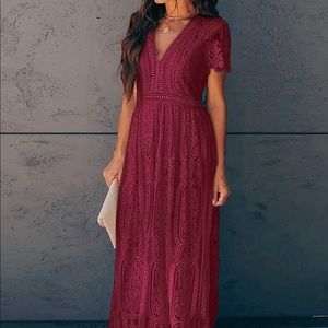 Burgundy Boho Dress